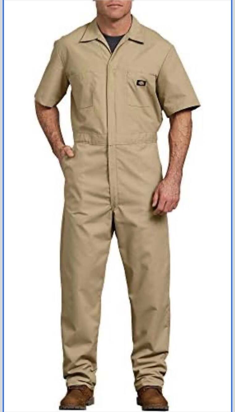 Dickies 33999KH Short Sleeve Coveralls Khaki Tan XLT